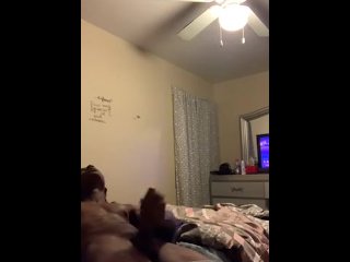 Black teen playing with bbc 