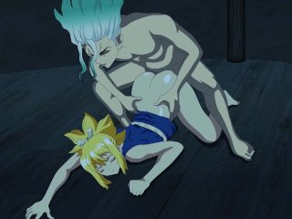 Senku and Kohaku have rough sex in the observatory, he cums inside (Dr Stone Henta)