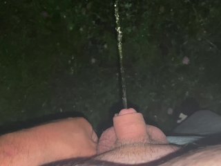 Late Night Piss Outdoors - Small Dick Pissing POV