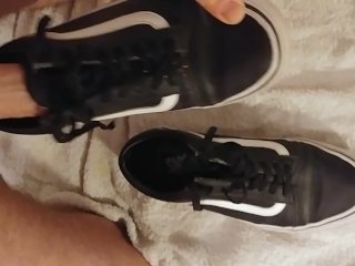 I fill her black Vans with a white suprise