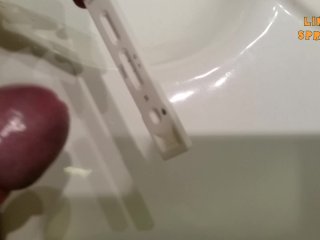 I jerk off moaning while I cum on a Covid self test. Huge cock and load of cum, amateur homemade sol