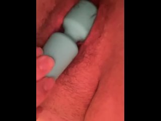 Using a wand on my wet pussy