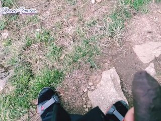 Outdoor BBC Pissing With Help Of Stranger Slut Girl.