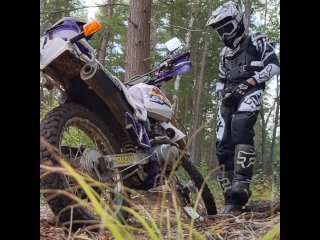 Pissing on Dirt Bike in Full Gear