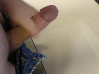 cumshot on colleague's desk