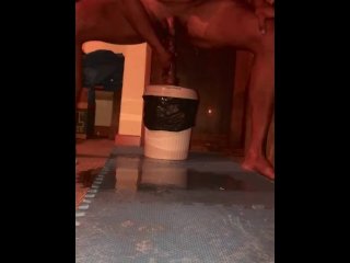 Pissing a lot while riding dildo 9 inch