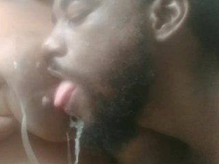 BBW FEEDS HER HUGE CHOCOLATE JUGGS TO GORILLA PUNCHER AS HE SUCKS OUT SWEET WHITE MILK!!!!!!!!!