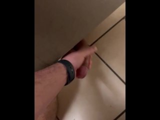 Understall fun in mall bathroom 