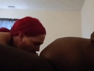 Sucking my black neighbors dick when my boyfriend was at work