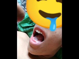 Young man cumming in his mouth for the first time