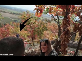 We get busted by another hiker in this outdoor sex gone wrong! scarlet winters - caught in the act