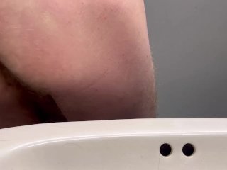 Bored At Work - Anal Fingering and Masturbation w/slow motion cum shot