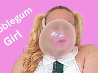 Bubblegum blowing big bubbles ASMR