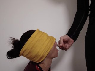 Blindfolded lollipop taste test. I ate sweets, dick and cum in one meal  GUESS THE TASTE GAME