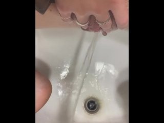 quick piss in my friends sink