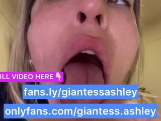 Your giantess Ashley talks to you about how she wants to crush and eat you (mouth fetish)