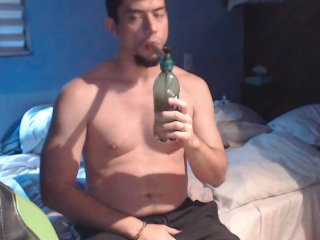 Jerking off while Smoking my Marijuana on Water Bong, Playing with my Silicone Mouth