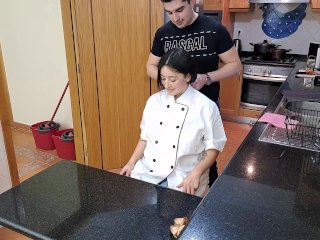 Sexy private chef is seduced with a massage