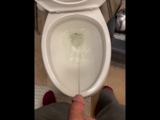 Draining cock full of piss