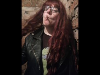 Smoking redhead goth. Smokey tongue