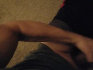 Straight jock jacks off with toy