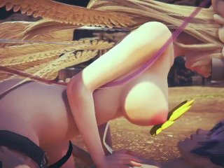 Angewomon Cowgirl  Digimon Hentai Parody