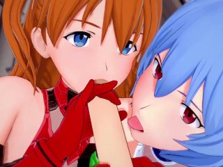 Asuka and Rei give a blojob in POV  Neon Genesis Evangelion 3D Hentai Parody