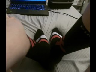 Taking off socks, bare feet