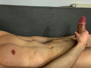 Hot Guy Fucking his own Hand while Moaning until Intense Orgasm and Huge Cumshot - 4K