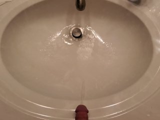POV Hard Piss in Sink During House Party After Holding it in For So Long!