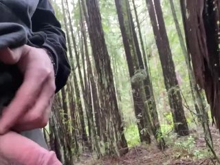 Desperate to piss, walking in the forest, cock out, dripping pee: drink up and cum for daddy😈😈😈