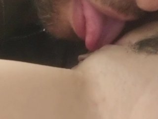 Eating her sweet latina pussy right after we shower, the giving her up close pussy fuck POV