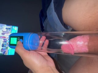 Digital penis pumping big black cock