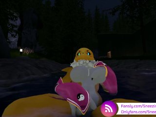 VR Pornstar Sneezing Pixels taking river bath, watch the full video on fansly