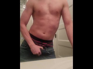 Perfect body college guy strip dance before class