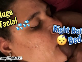 She Was To Tired To Suck My Dick So I Used Her Lips And Gave Her A Huge Facial!! [FULL Video On ONLY