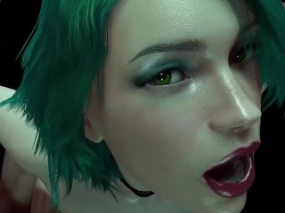 Hot Girl with Green Hair is getting Fucked from Behind  3D Porn