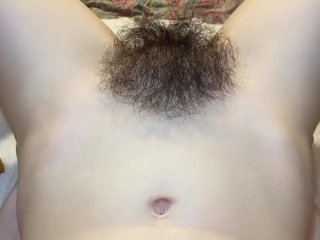 Hairy Tanya Combs Her Long Pubic Hair