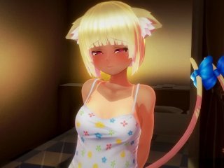 [3D HENTAI] 　褐色猫コスプレ彼女とラブラブセックス♥