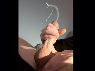 Jerk off session leads to spurting cumshots