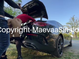 Maevaa Sinaloa - Salope française se fait baiser sans capote sur une aire d’autoroute en plein aprèm