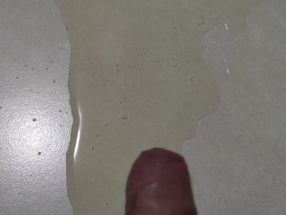 Pissing on the floor and moaning
