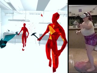 MATRIX SIMULATOR  Billie Gets Pokies Playing SuperHOT VR with the AC BLASTING