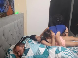 I fuck with my horny lover and my husband catches us