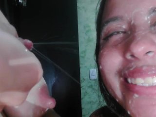 leche en la cara de mi amiga