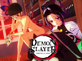 SHINOBU & KANAO DEMON SLAYER SPEND A PLEASANT EVENING RIDING TANJIRO'S BIG DICK - HENTAI 3D + POV