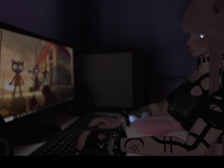 Shy girl fucks her pussy with new toy she got in the mail ~ VRChat