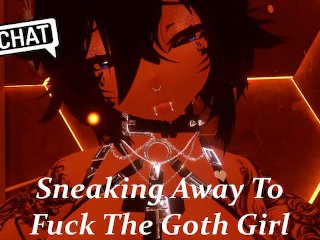 Sneaking Away To Fuck The Goth Girl - VRChat Roleplay - Party, Grinding, Riding/Cowgirl