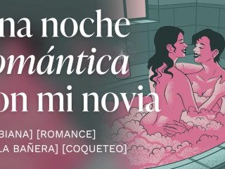 Sexo lésbico romántico en la bañera [porno en español]