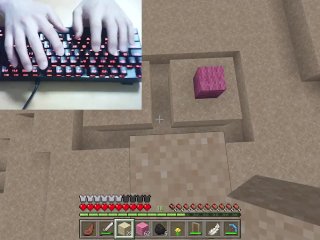 マインクラフトでおっぱいを作ってみた　手元動画　Minecraft エロ